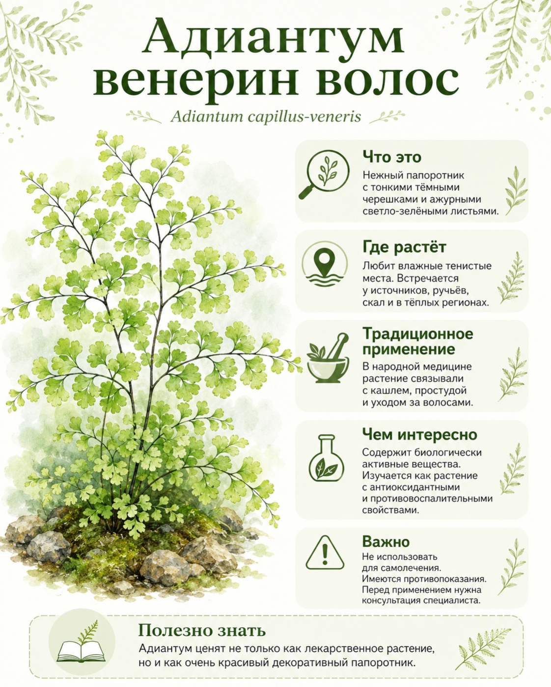 Адиантум венерин волос лекарственное растение 
